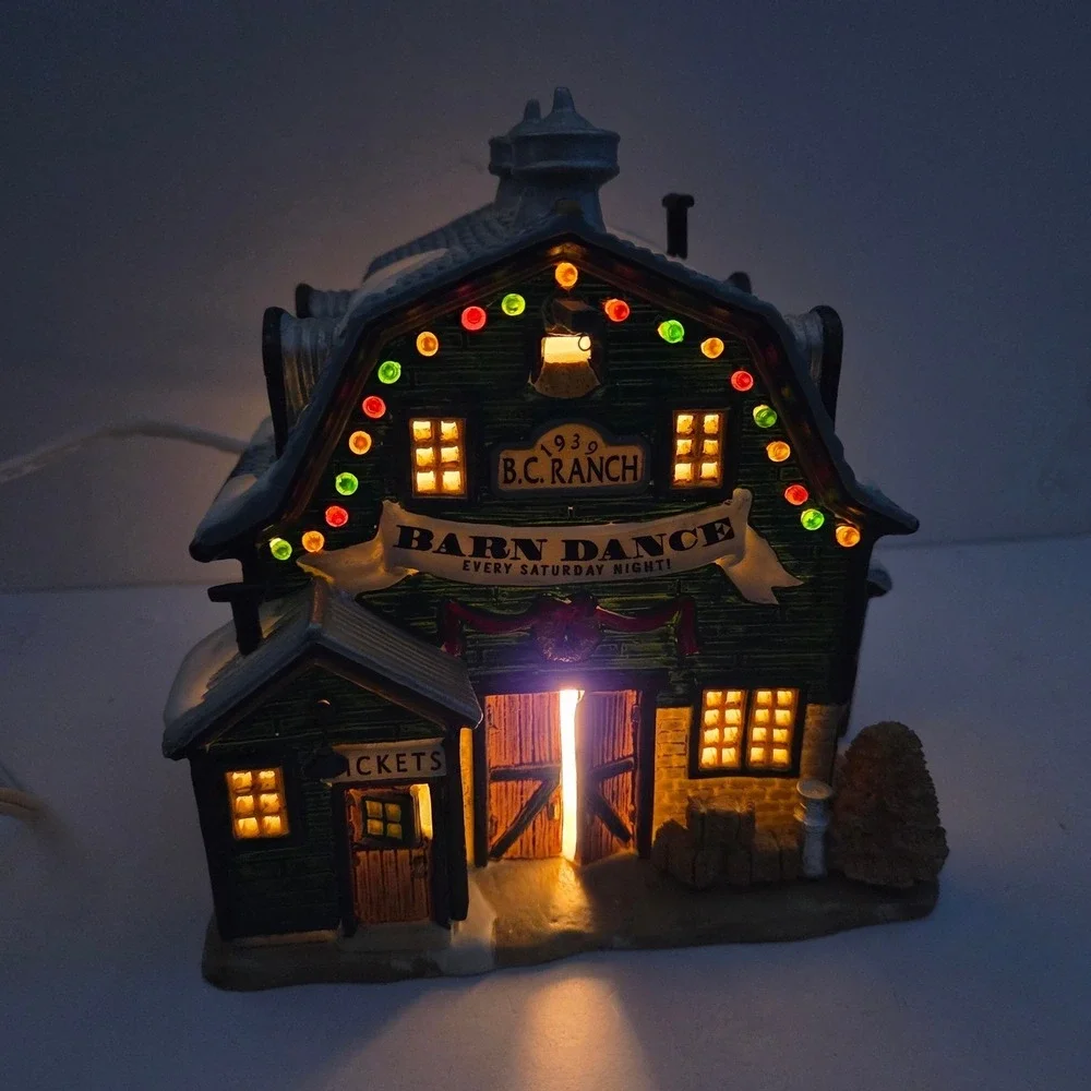 Lemax Barn Dance Christmas Village Lighted B C Ranch Harvest Crossing 2000 Boxed